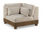 Turin - Chenille Fabric Upholstered Modular Corner Chair - Taupe / Brown Walnut