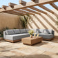 Solace - Olefin Performance Fabric 3 Piece Outdoor Patio Modular Sectional (Sofa, Loveseat & Corner Chair)