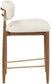 Riccio - Stool - Walnut And Gold Frame