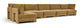 Hammond - Velvet Performance Fabric Upholstered 6 Piece L-Shaped Armless Sectional