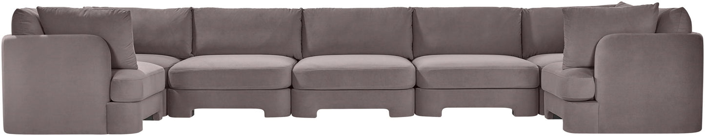 Hammond - Velvet Performance Fabric Upholstered 7 Piece U-Shaped Sectional