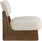 Vetra - Linen Textured Fabric Upholstered Accent Chair With Brown Base