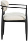 Riccio - Fabric Dining Arm Chair (Set of 2) - Black Frame