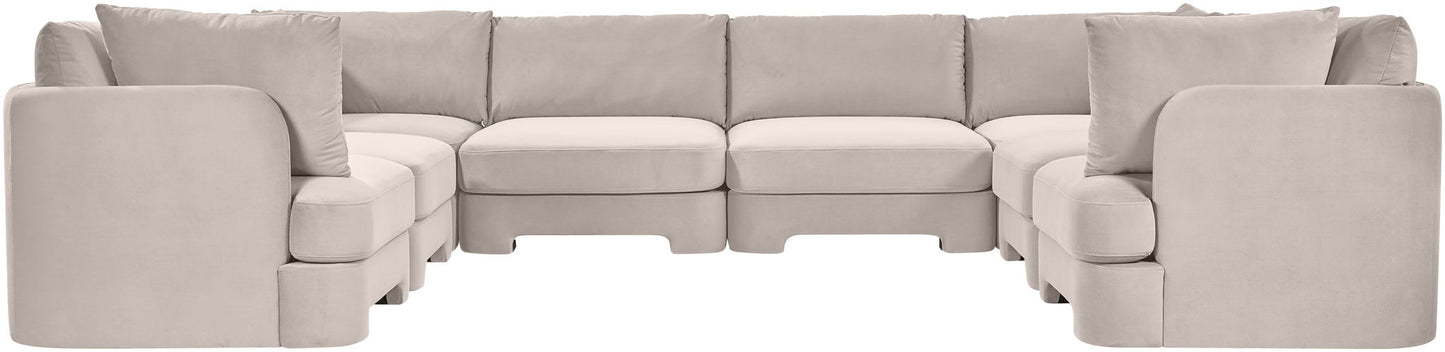 Hammond - Velvet Performance Fabric Upholstered 8 Piece U-Shaped Sectional