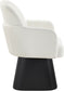 Marlowe - Linen Textured Fabric Upholstered Swivel Dining Arm Chair - Stained Black