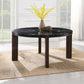 Estella - Round Dining Table With Natural Marble Top - Black Top & Walnut