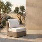 Seacrest - Olefin Water Resistant Fabric And Wicker Outdoor Patio Armless Chair