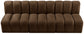 Arc - Velvet 4 Piece Modular Straight Sofa - Brown