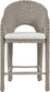 Seacrest - Olefin Water Resistant Fabric And Wicker Outdoor Patio Bar Stool