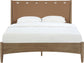 Santos - Vegan Leather Headboard And Wood Bed - Waxed Brown Frame