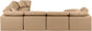 Indulge - Faux Leather 7 Piece Modular Sectional - Tan