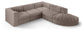Rummi - Velvet Performance Fabric Upholstered 5 Piece Modular Sectional