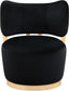 Elara - Velvet Upholstered Swivel Accent Chair - Stained Natural