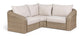 Seacrest - Olefin Water Resistant Fabric And Wicker 3 Piece Outdoor Patio Modular Sectional