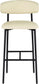 Lupita - Vegan Leather Upholstered Bar Stool (Set of 2) - Cream / Matte Black