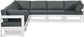 Nizuc - Outdoor Patio 7 Piece Modular Sectional With White Frame