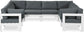 Nizuc - Outdoor Patio 8 Piece Modular Sectional With White Frame