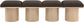 Pavilion - 4 Piece Modular Bench With Natural Base