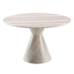 Ogin - Round Dining Table - Marble Print & Natural