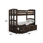 Micah - Twin Over Twin Bunk Bed With Trundle & Storage - Espresso
