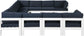 Nizuc - Outdoor Patio 11 Piece Modular Sectional With White Frame