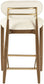 Riccio - Stool - Walnut And Gold Frame