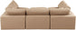 Comfy - 6 Piece Faux Leather Sectional - Tan