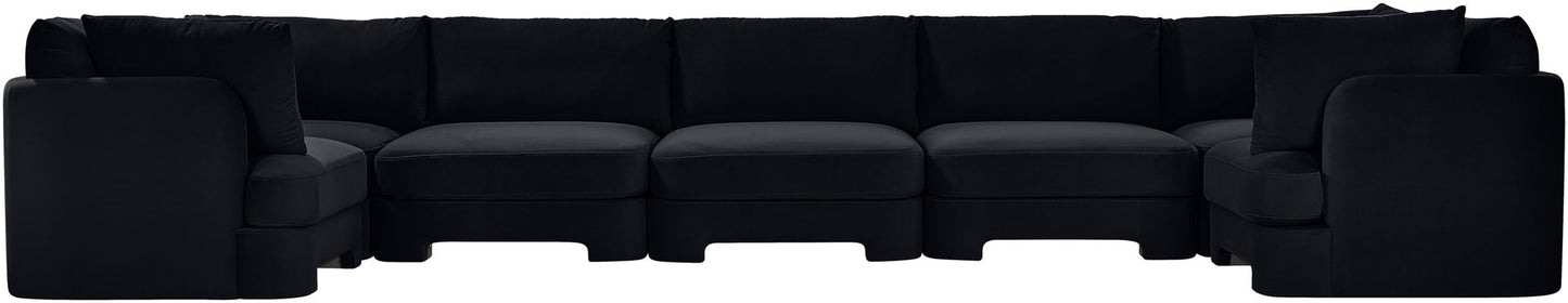 Hammond - Velvet Performance Fabric Upholstered 7 Piece U-Shaped Sectional