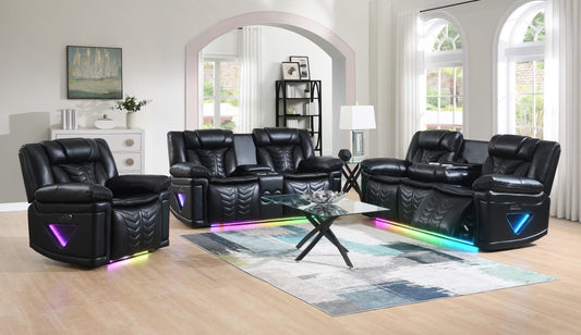 U6039 - Reclining Loveseat - Black