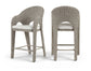 Seacrest - Olefin Water Resistant Fabric And Wicker Outdoor Patio Bar Stool