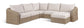 Seacrest - Olefin Water Resistant Fabric And Wicker 6 Piece Outdoor Patio Modular Sectional