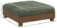 Turin - Chenille Fabric Upholstered Modular Ottoman - Walnut Base
