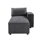 Silvester - Modular Chaise With 2 Pillows - Gray Fabric