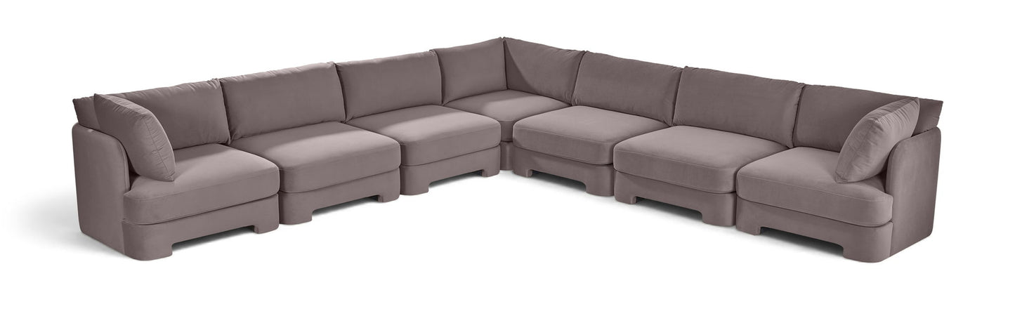 Hammond - Velvet Performance Fabric Upholstered 7 Piece Corner Sectional