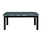 Francesca - Rectangular 5 Piece Gray PU Chairs Dining Set, Table & Four Chairs - Gray Marble