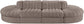 Rummi - Oval Velvet Performance Fabric Upholstered 8 Piece Modular Sectional