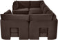 Hammond - Velvet Performance Fabric Upholstered 6 Piece U-Shaped Sectional
