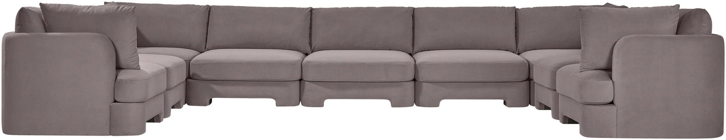 Hammond - Velvet Performance Fabric Upholstered 9 Piece Sectional