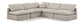Indulge - Linen 5 Piece Modular Corner Armless Sectional