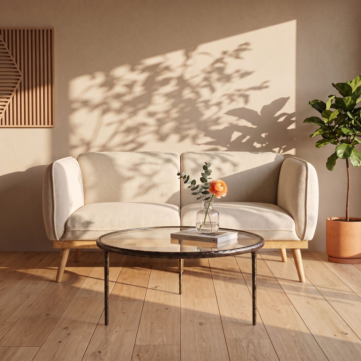 Evren - Glass Top And Aluminum Base Coffee Table
