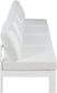 Nizuc - Outdoor Patio 4 Seat Armless Modular Sofa With White Frame