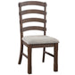 Pascaline - Side Chair (Set of 2) - Gray Fabric, Rustic Brown & Oak