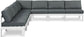 Nizuc - Outdoor Patio 7 Piece Modular Sectional With White Frame