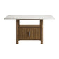 Carmela - Rectangular Counter Table With Marble Top - Brown / White