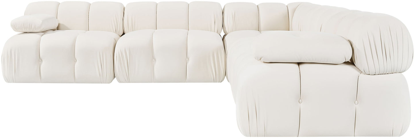 Orin - Velvet Fabric 5 Piece Modular Sectional