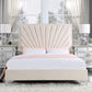 Faiz - Queen Bed - Beige Velvet