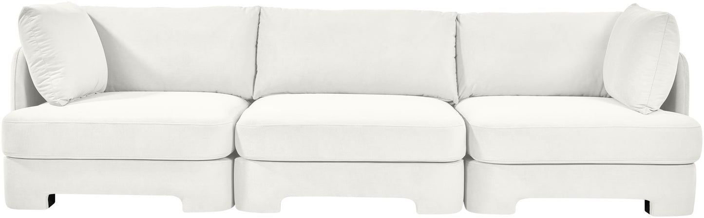Hammond - Velvet Performance Fabric Upholstered 3 Piece Sofa
