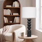 Opus - Genuine Marble, Linen Textured Fabric And Brass Table Lamp