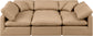 Indulge - Faux Leather 6 Piece Modular Sectional - Tan