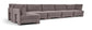 Hammond - Velvet Performance Fabric Upholstered 6 Piece L-Shaped Armless Sectional